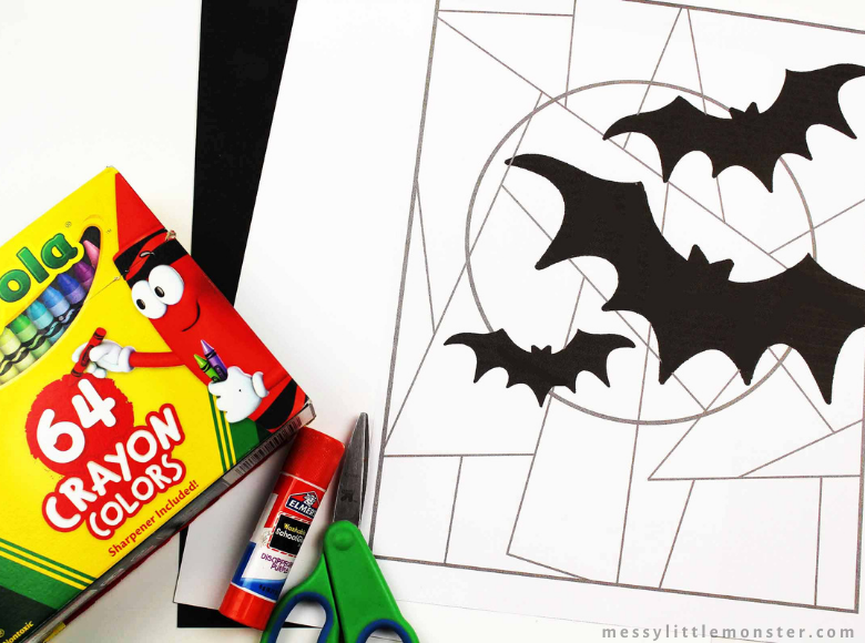 Bat colouring page