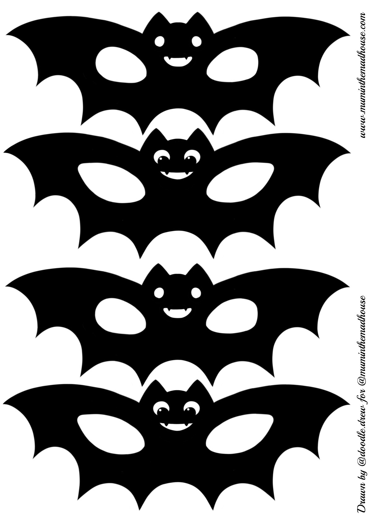 Set of printable bat masks mum in the madhouse