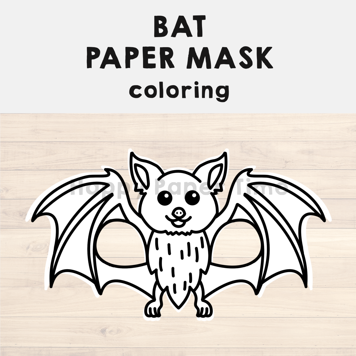 Bat paper mask printable halloween coloring costume craft activity made by teachers