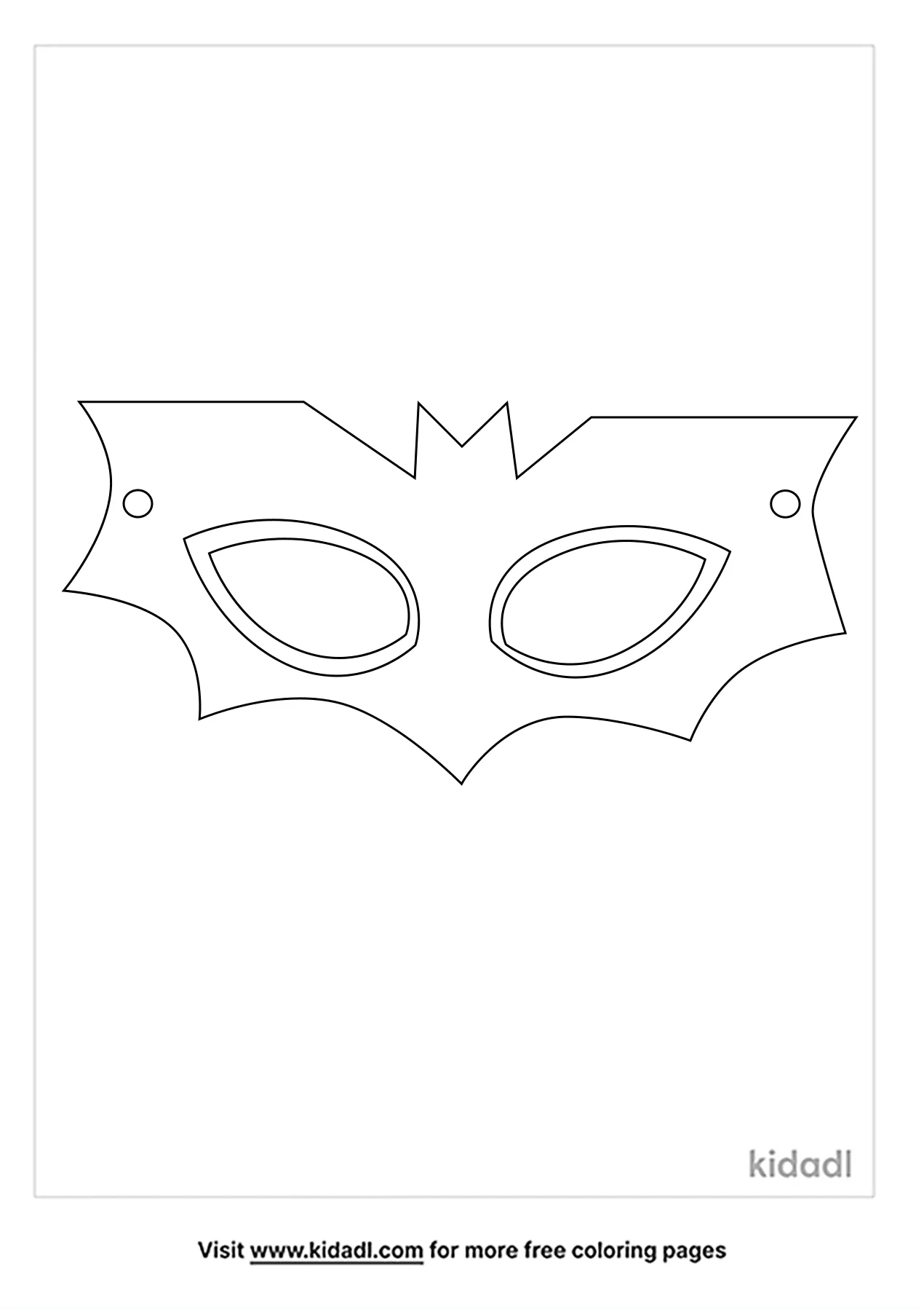 Free bat mask template coloring page coloring page printables