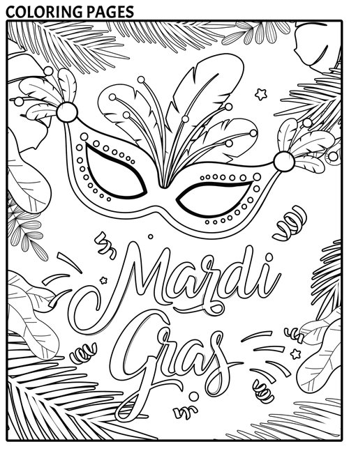 Free mardi gras mask coloring sheets â