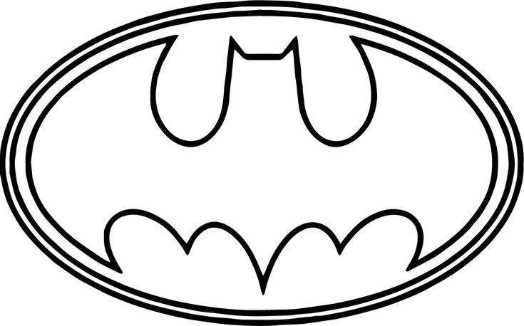 Batman logo outline coloring page