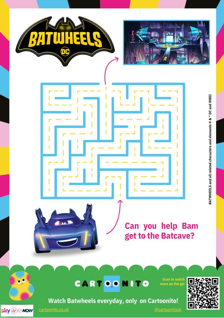 Free printable batwheels loring pages