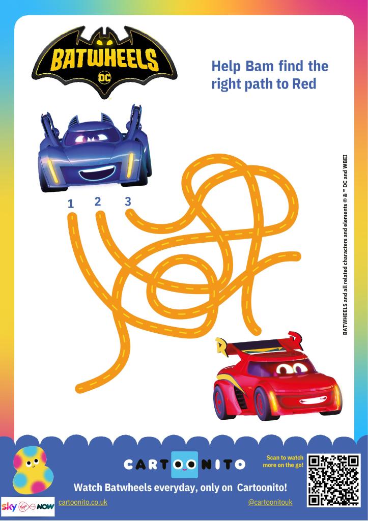 Free printable batwheels loring pages