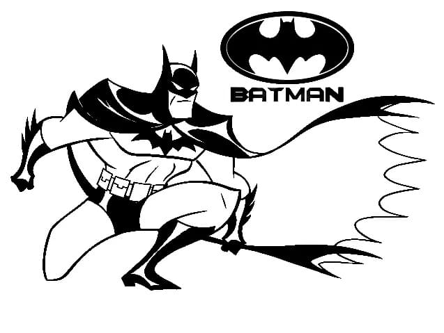 Batman with logo coloring page