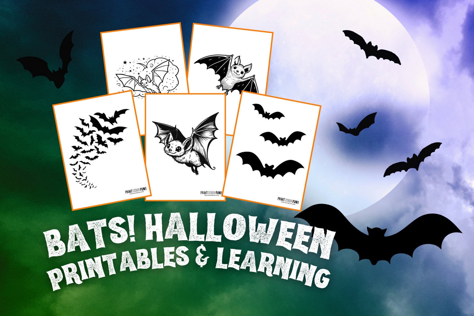 Bat coloring pages crafts more for halloween learning fun at