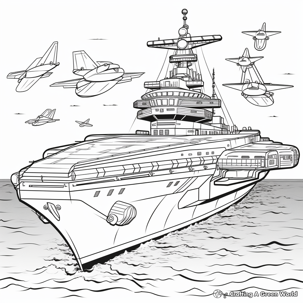 Warship coloring pages
