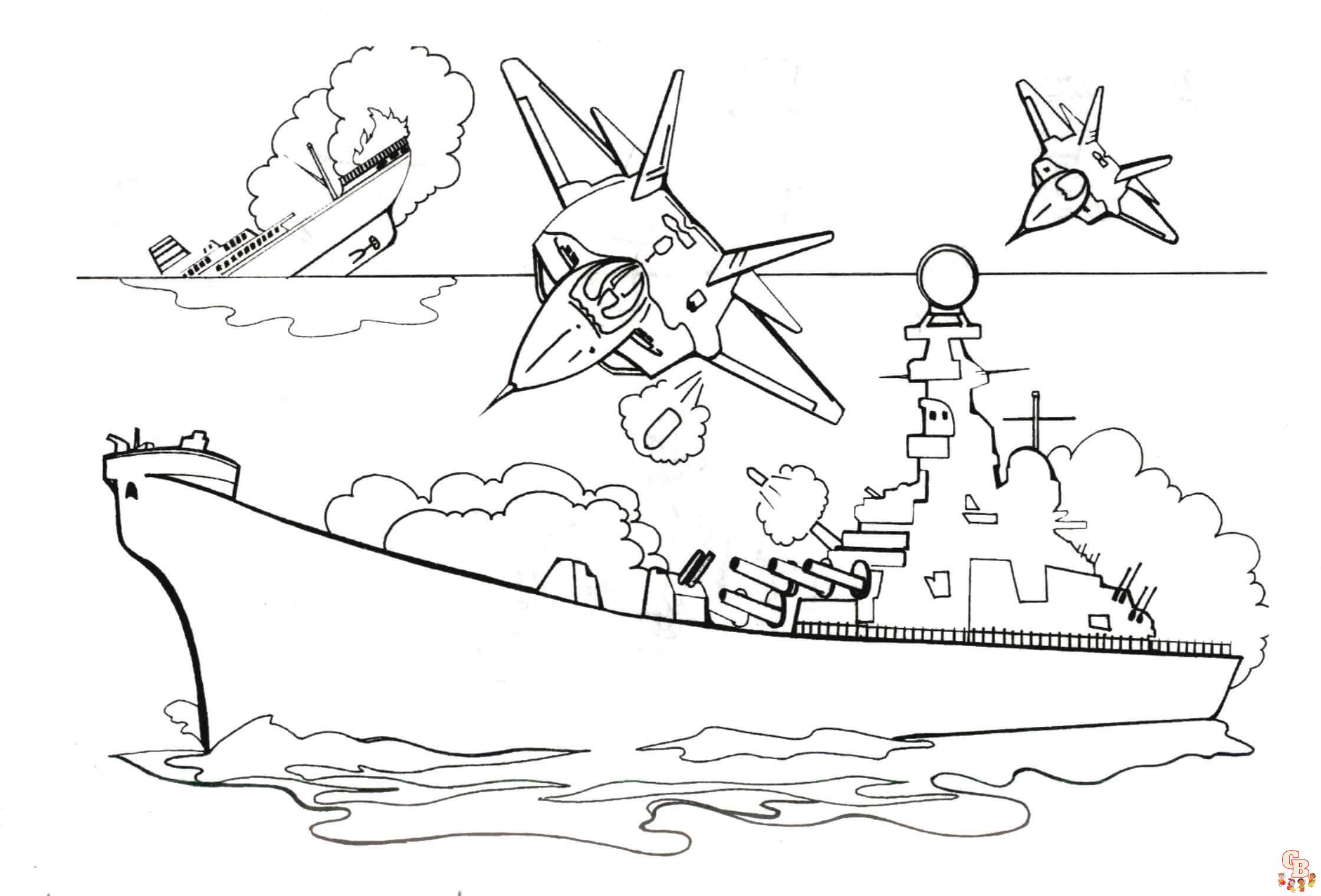 Enjoy free battleship coloring pages for kids on website