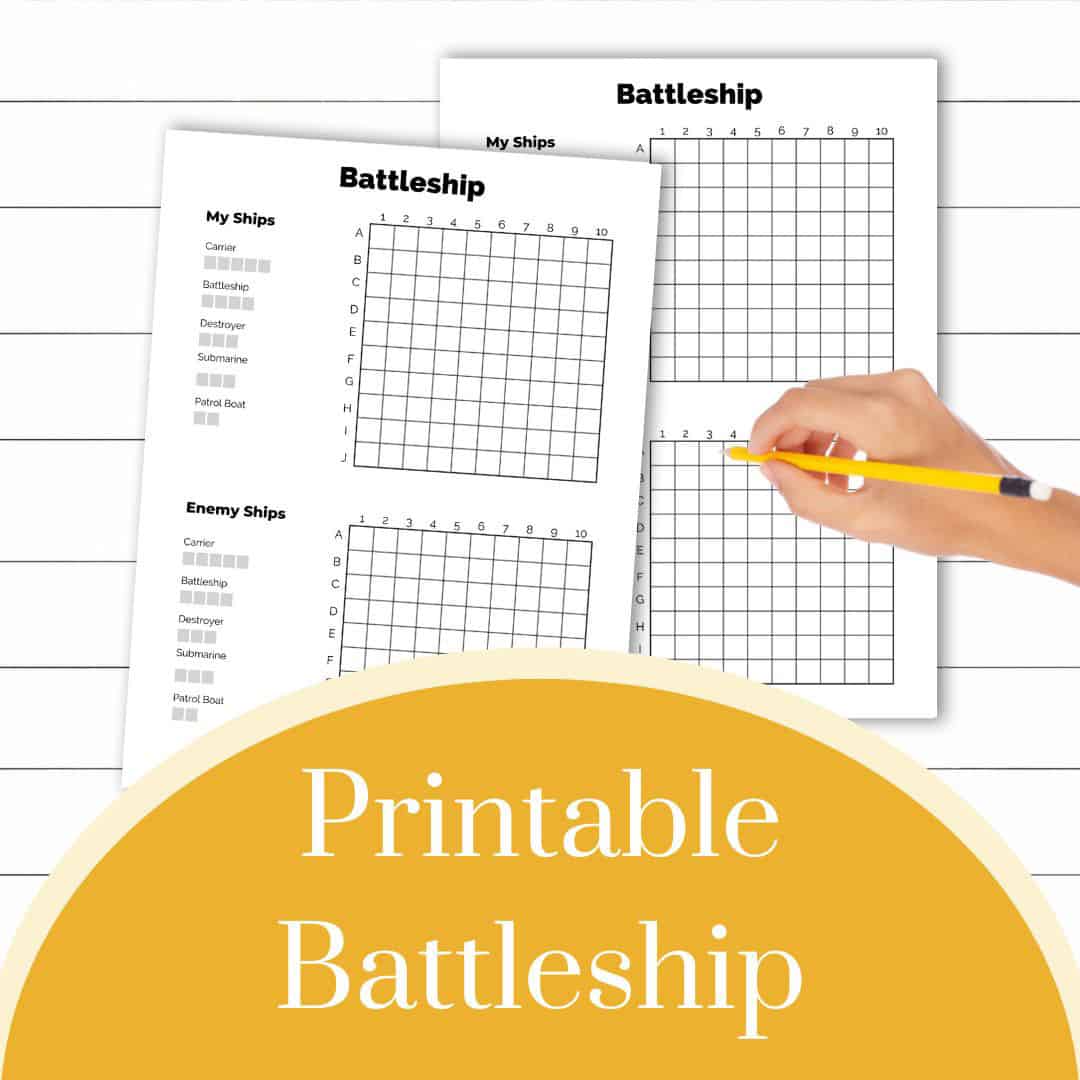 Printable battleship game board