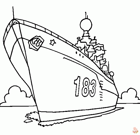 Enjoy free battleship coloring pages for kids on website