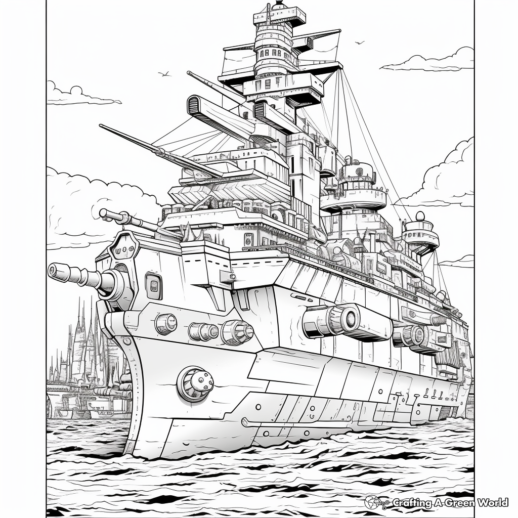 Warship coloring pages