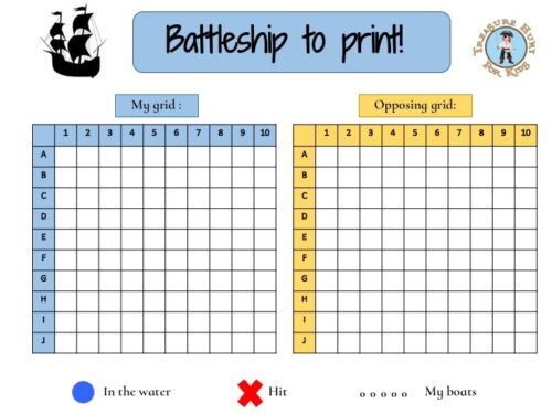Printable battleship game
