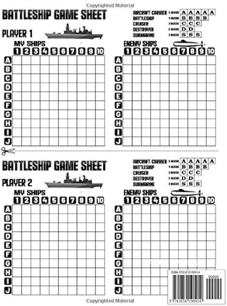 Battleship game sheets battleship game shhets battleship board game naval bat game craft game sheet travel game board games logic brain teasers pages mcneil lori books