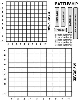 Battleship printable board game editable google slides distance lear â