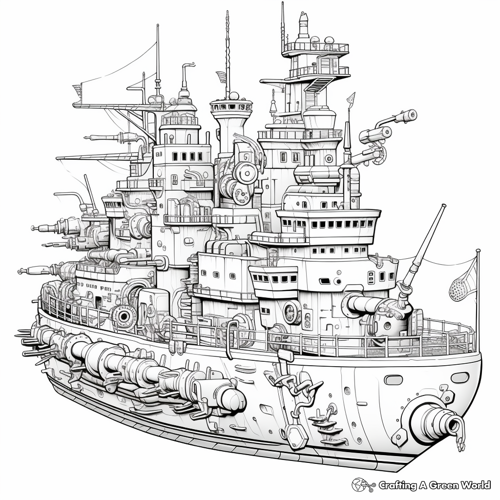 Warship coloring pages