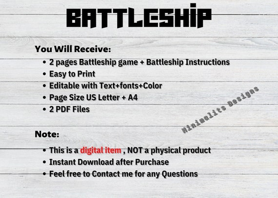 Battleship game battleship board game battleship paper game road trip game kid activity fun games homeschool game instant download