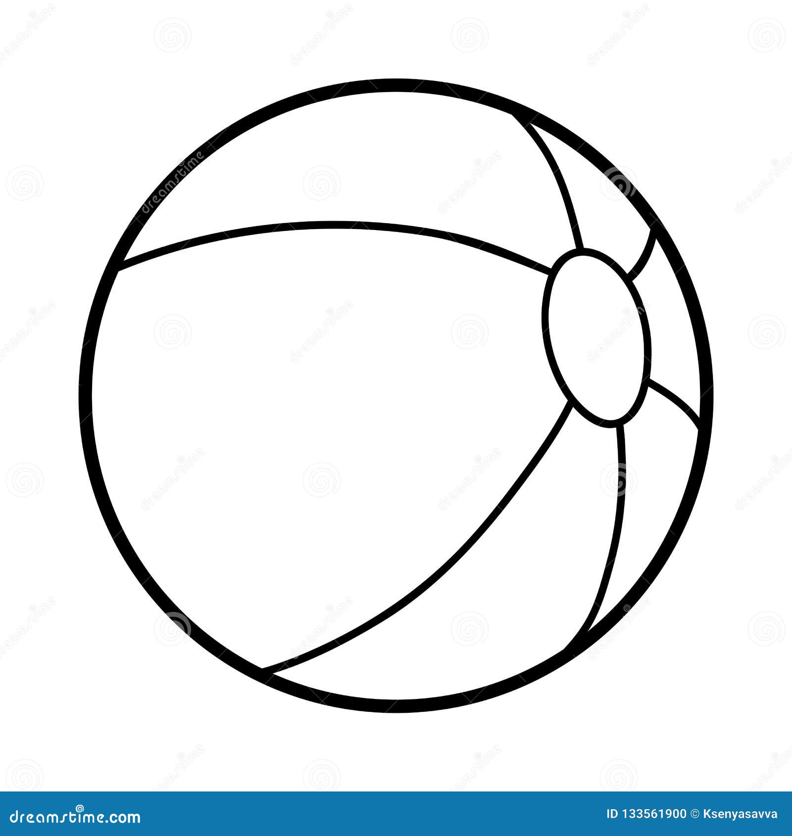 Coloring book beach ball stock vector illustration of printable