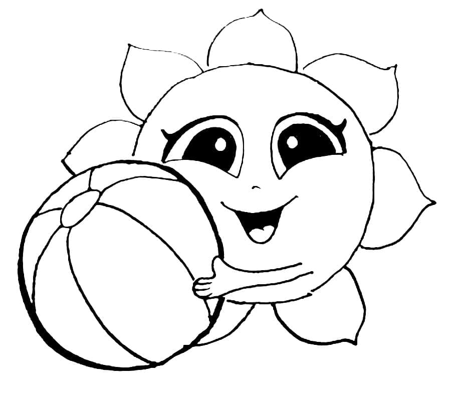 Free printable beach ball coloring page