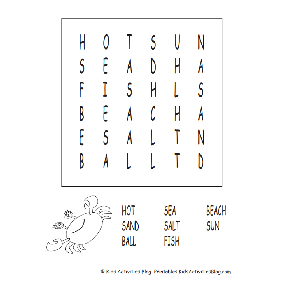 Fun free printable beach word search puzzles for kids kids activities blog