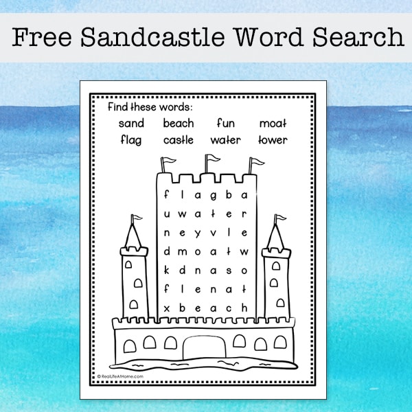 Sandcastle word search