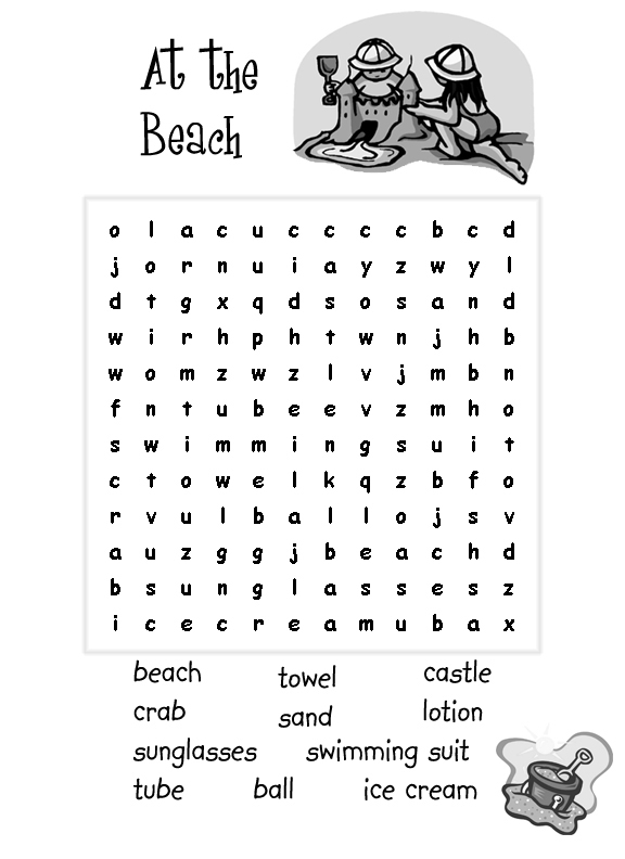 Summer word search puzzles