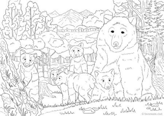 Bears printable adult coloring page from favoreads coloring book pages for adults and kids coloring sheets colouring designs
