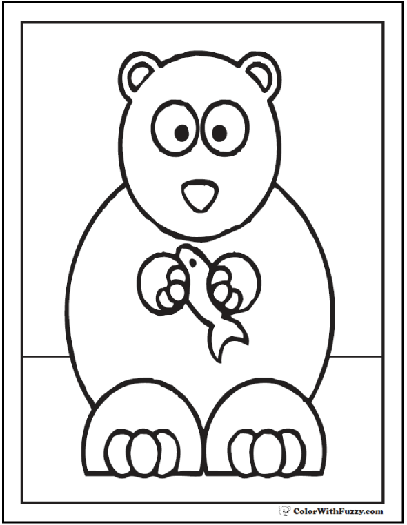Bear coloring pages grizzlies koalas pandas polar and teddy bears