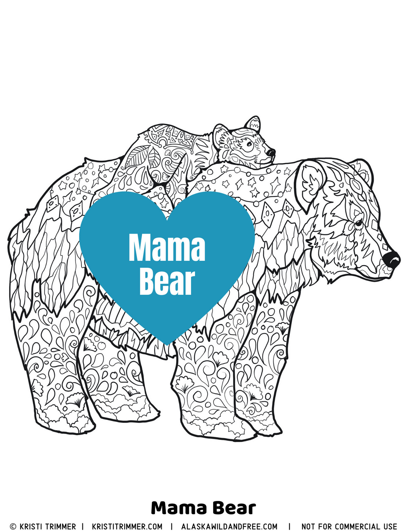 Color mama bear coloring page â alaska wild free