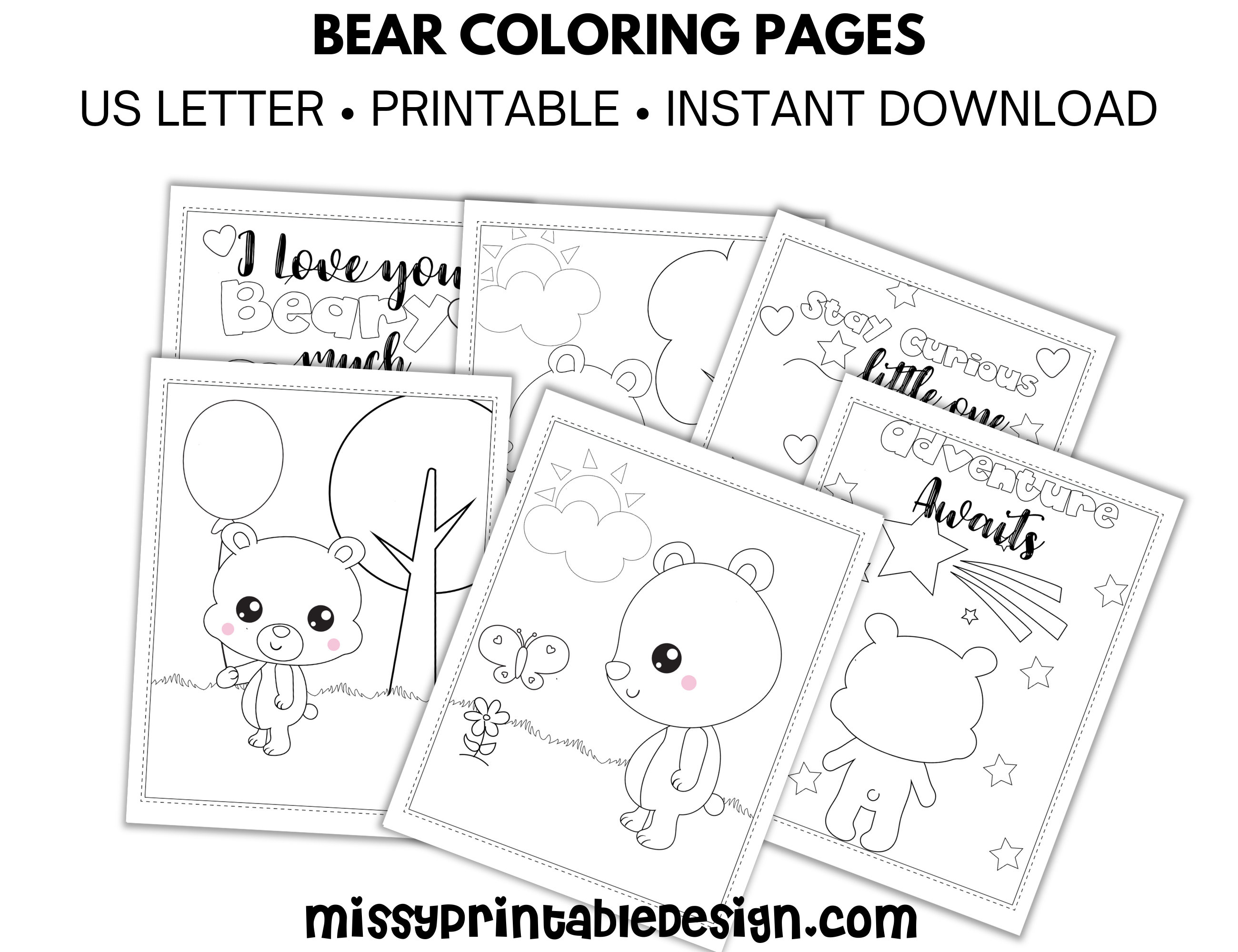 Bear coloring pages printable bear birthday coloring animal