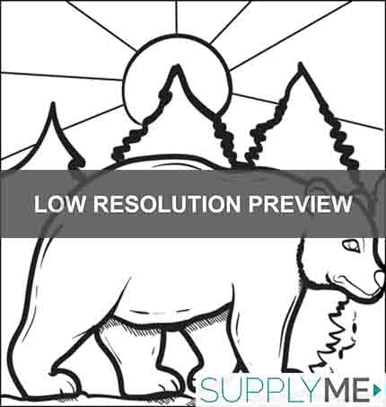 Printable bear coloring page for kids â