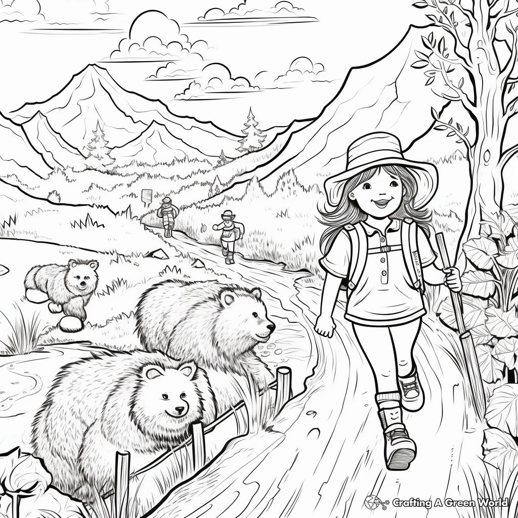 Bear hunt coloring pages