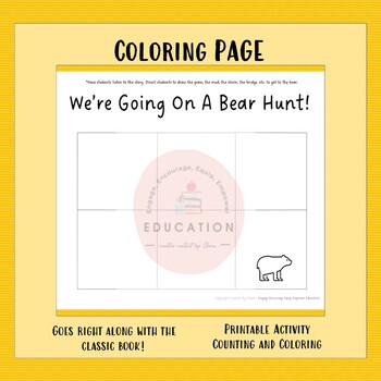 Were going on a bear hunt printable coloring page activity by content by clara