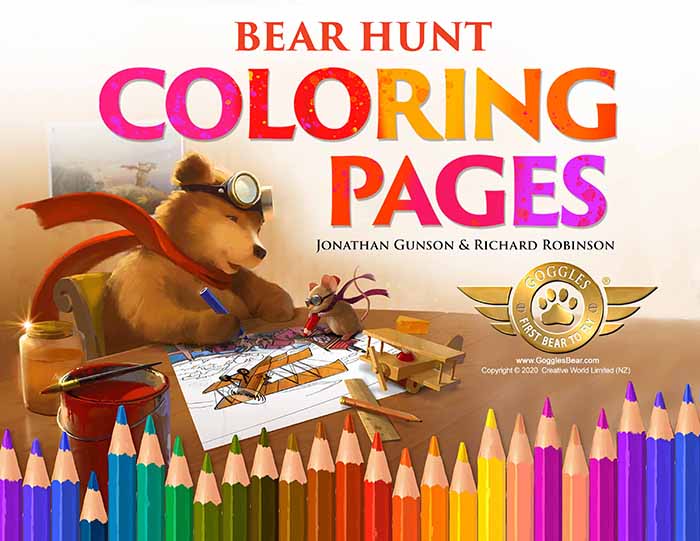 Free coloring book â bear hunt goggles