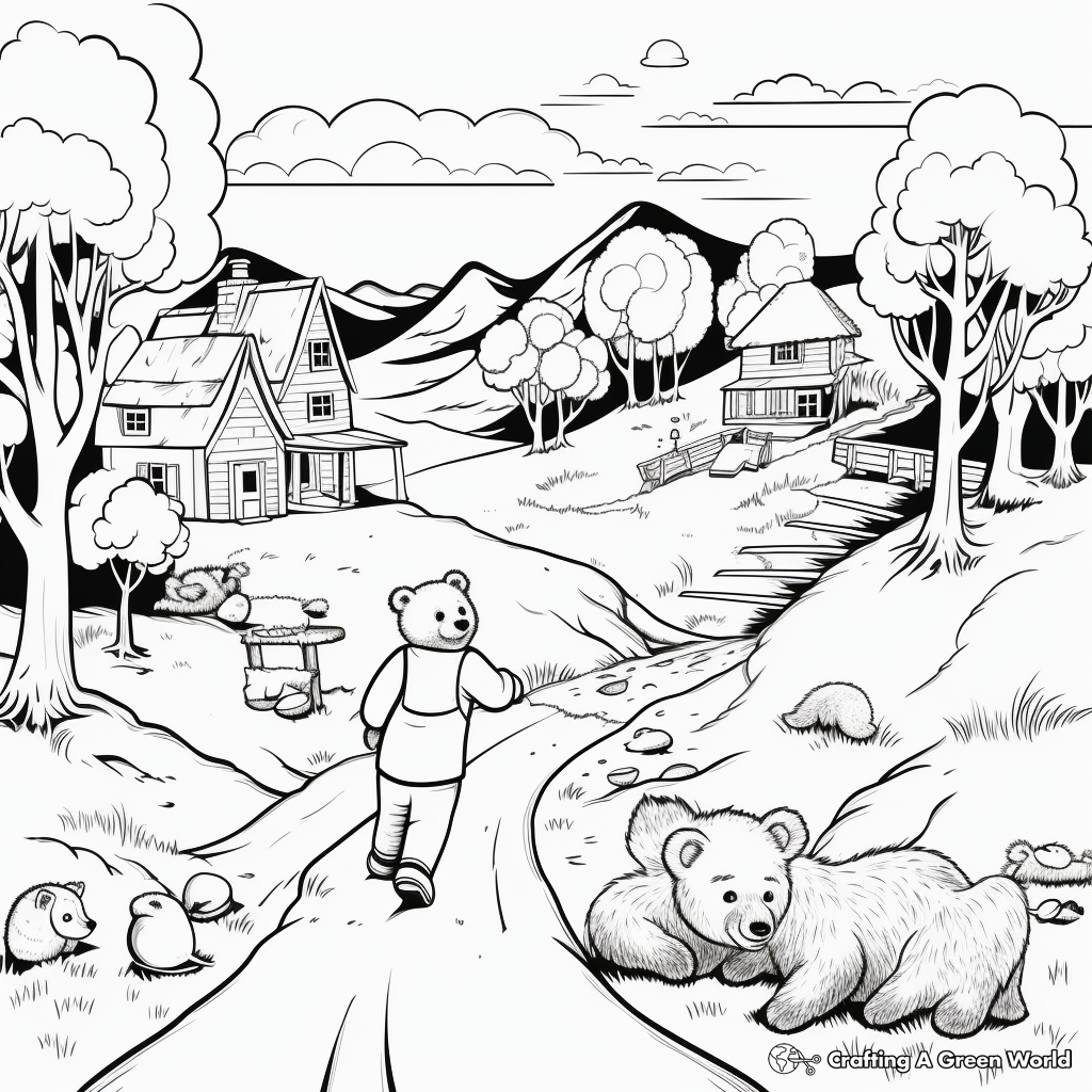 Bear hunt coloring pages