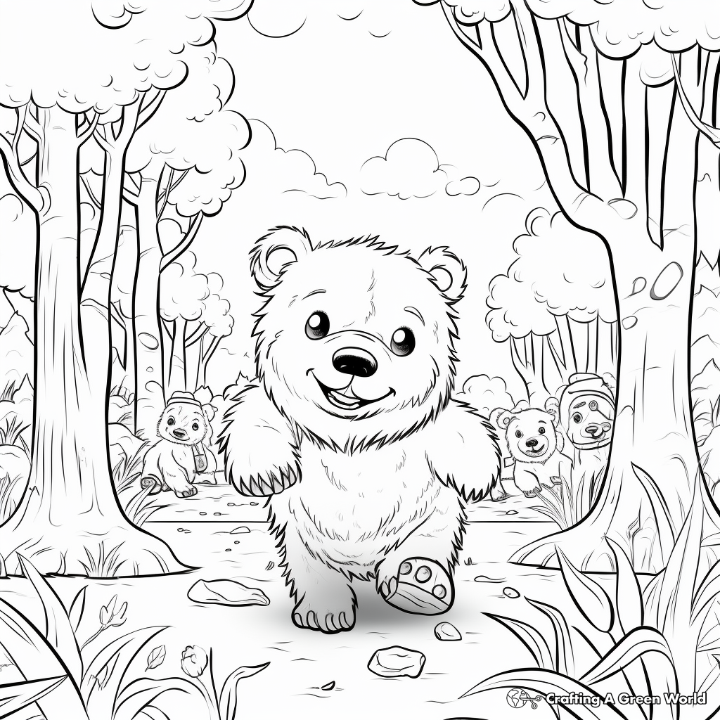 Bear hunt coloring pages