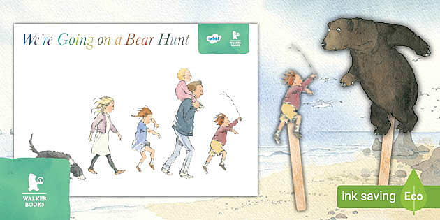 Bear hunt colouring pages resource