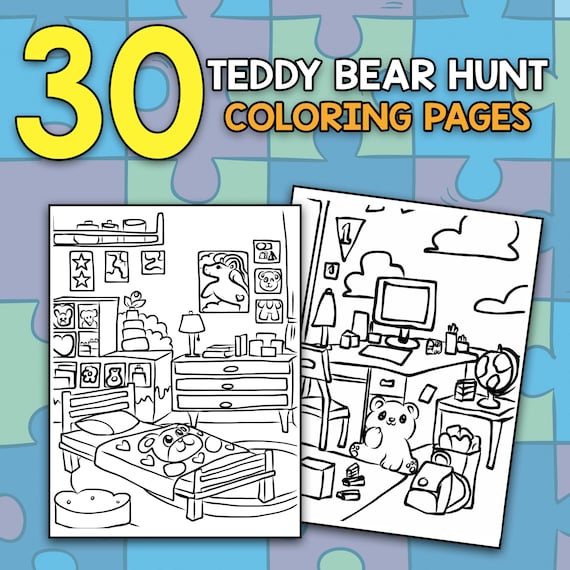 Best value teddy bear hunt coloring book an exciting and creative finding teddies printable activity book for kids instant download art