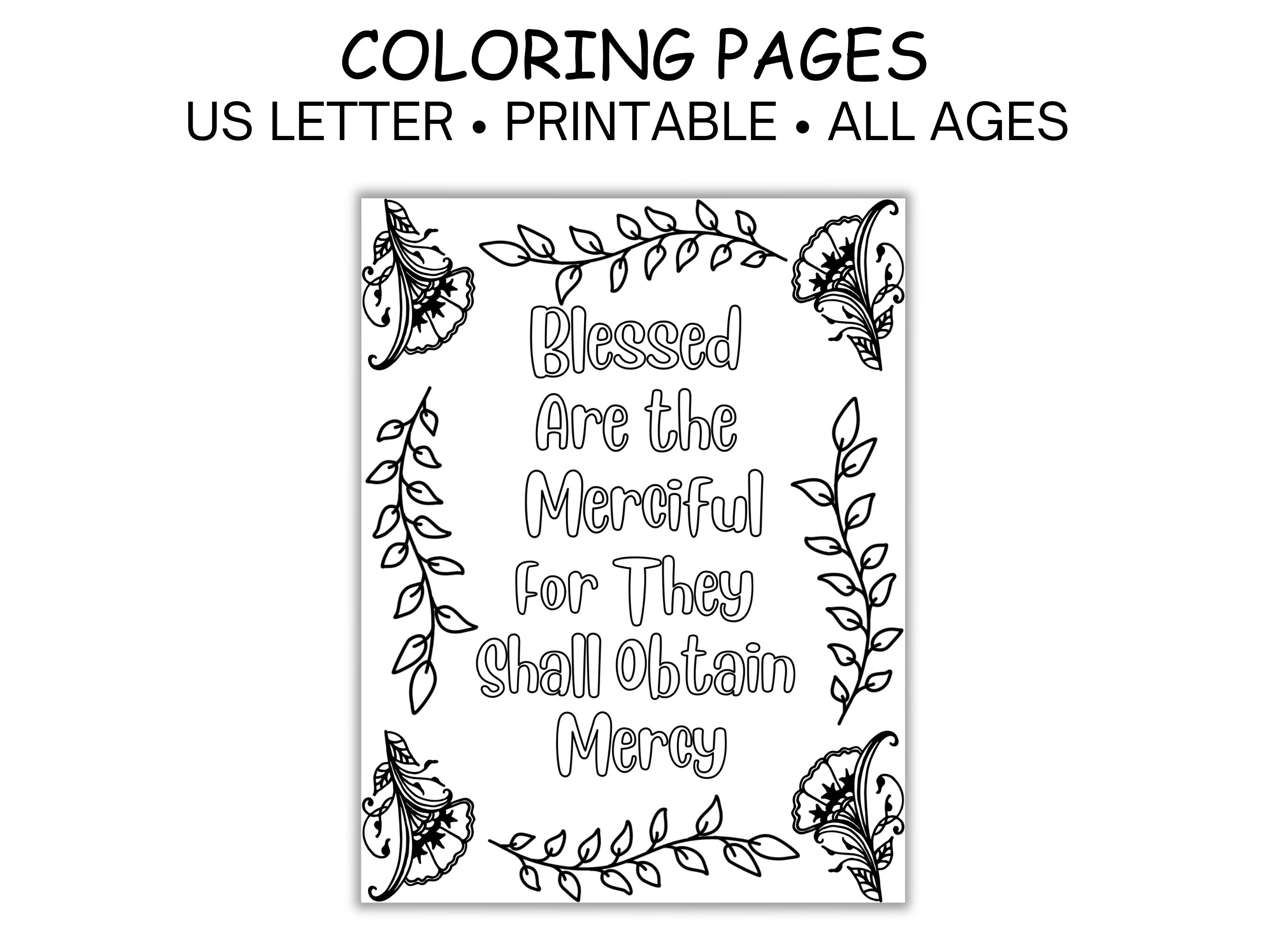 Beatitudes coloring pages all ages kids adults sunday school activities instant download
