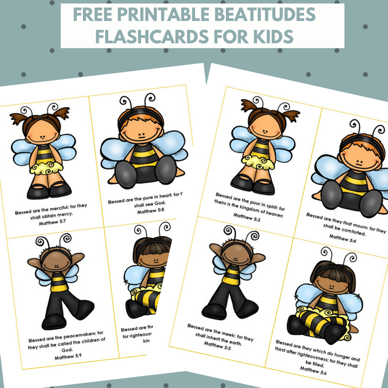 Teaching the beatitudes to children with flashcards