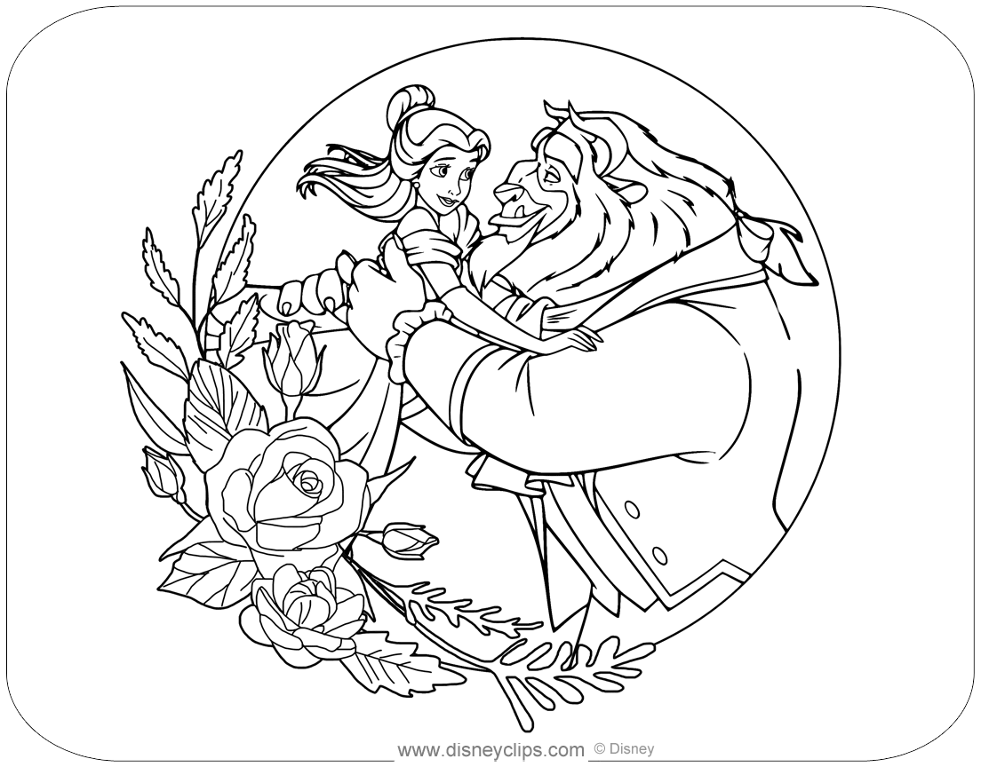 Beauty and the beast coloring pages