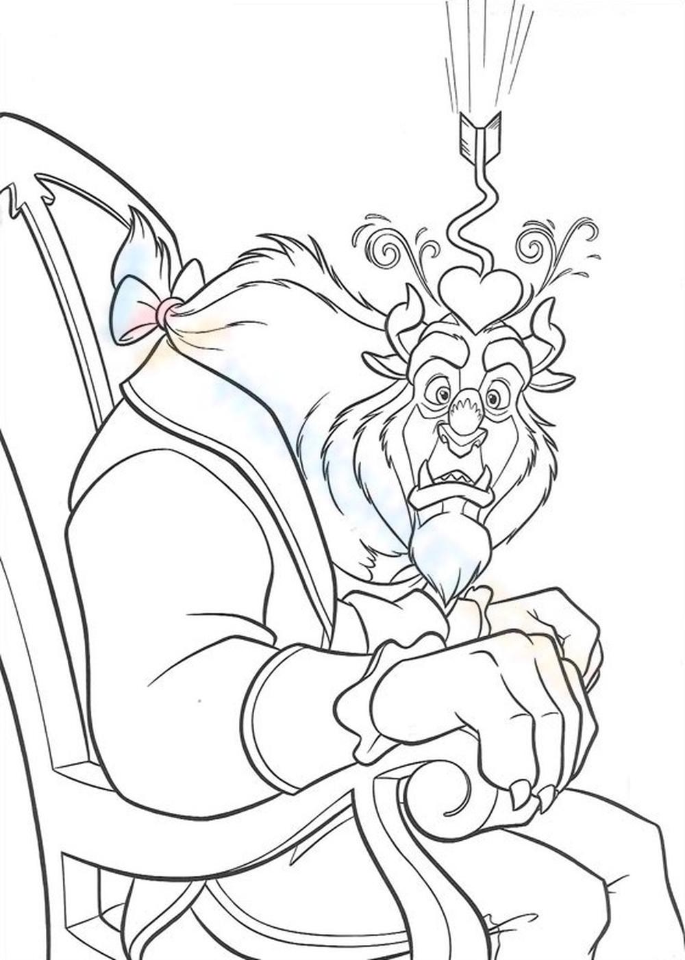 Free printable beauty and the beast coloring pages for kids
