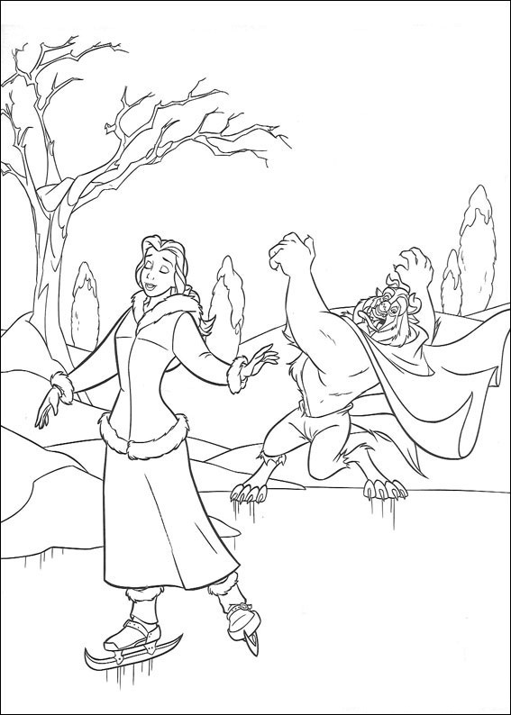 Free printable beauty and the beast coloring pages for kids