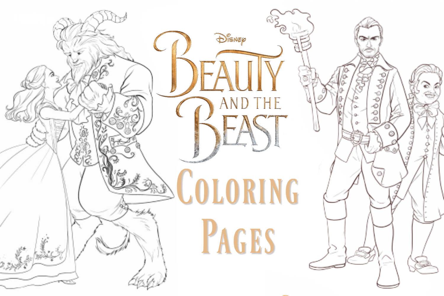 Beauty and the beast coloring pages and new clips