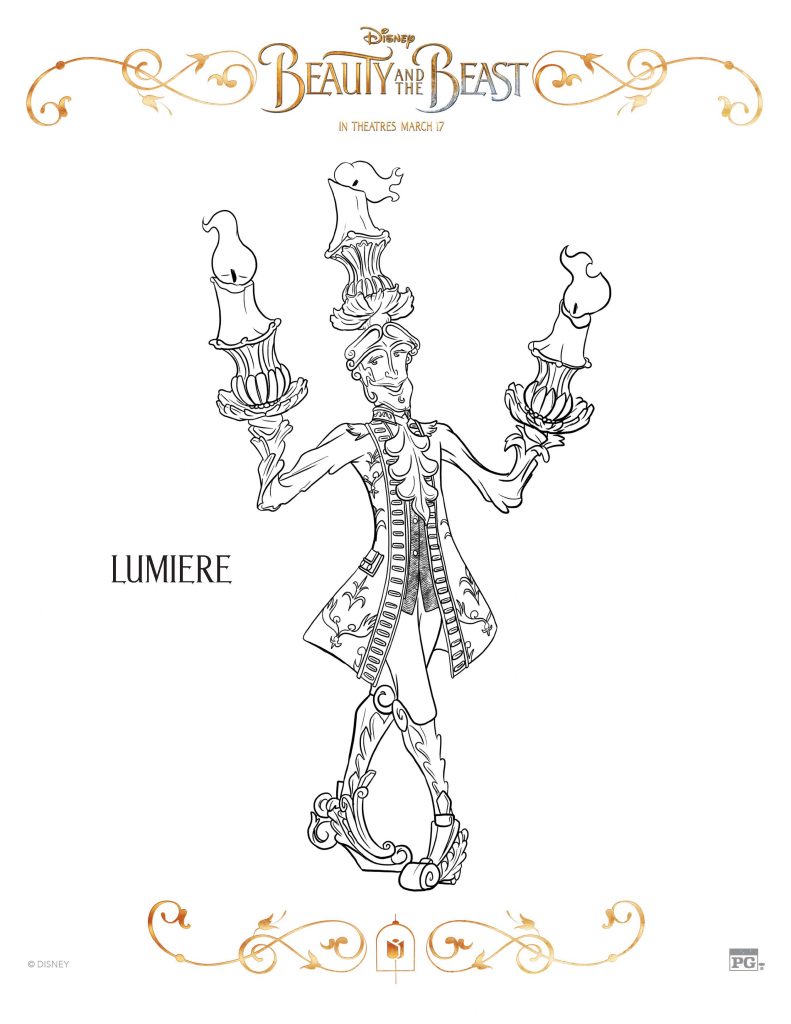 Beauty and the beast coloring sheets