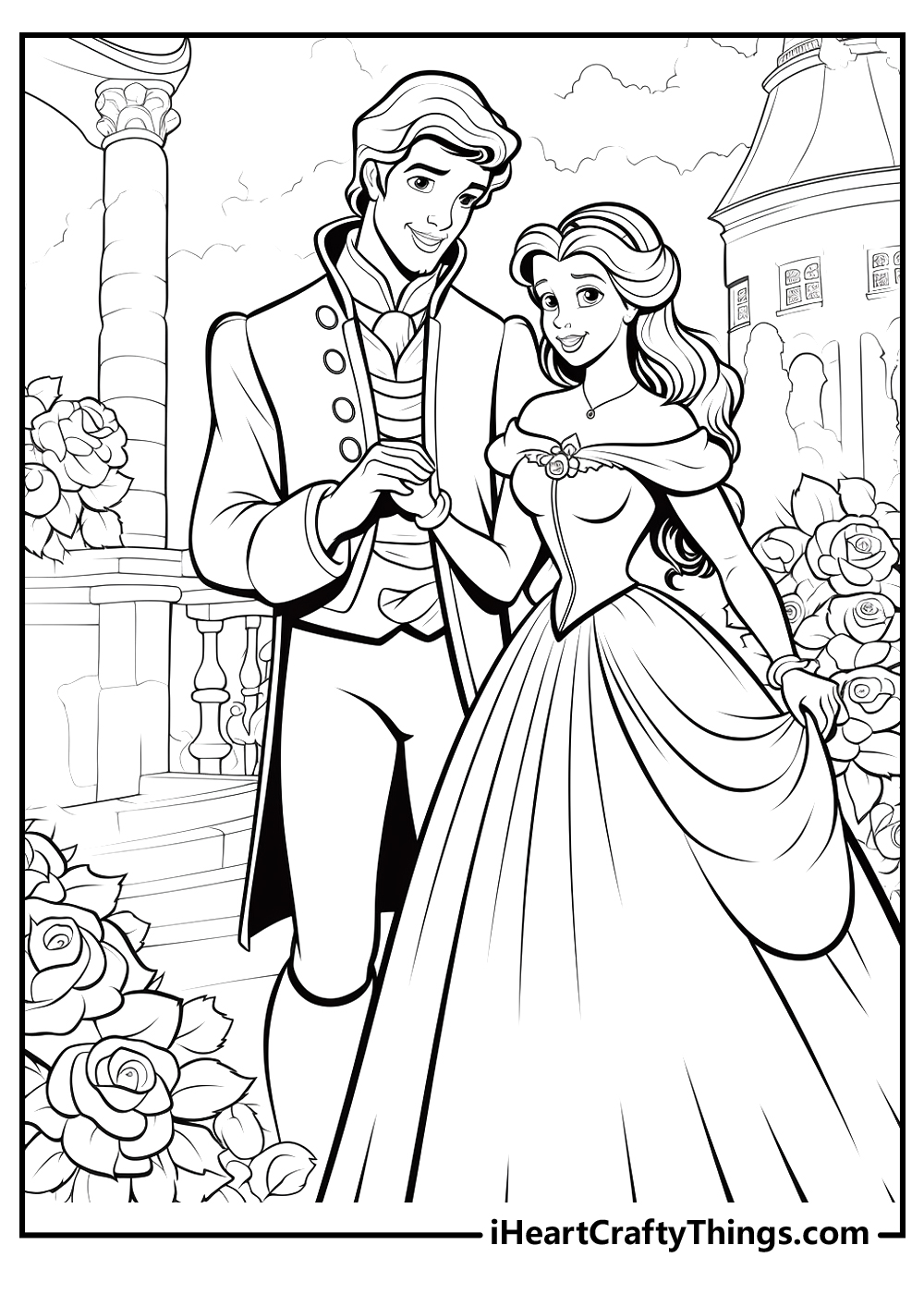 Beauty and the beast coloring pages free printables