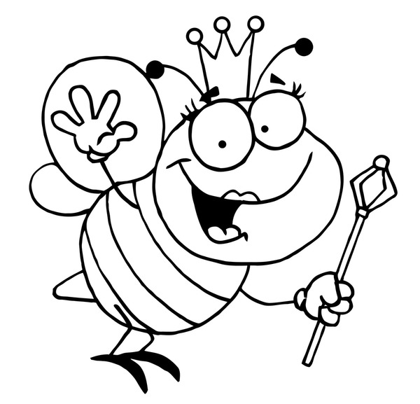 Cartoon bee coloring page free printable coloring pages royalty