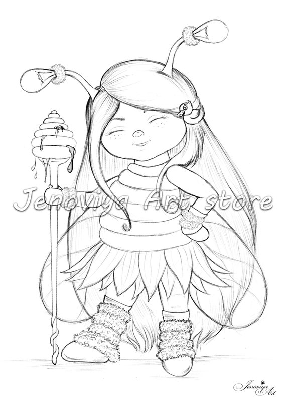 Cute beecoloring adult coloring pages coloring pages cutie doll giftspdf printable coloring coloring for kids
