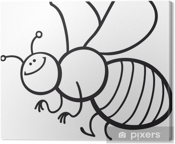 Canvas print cartoon bee loring page