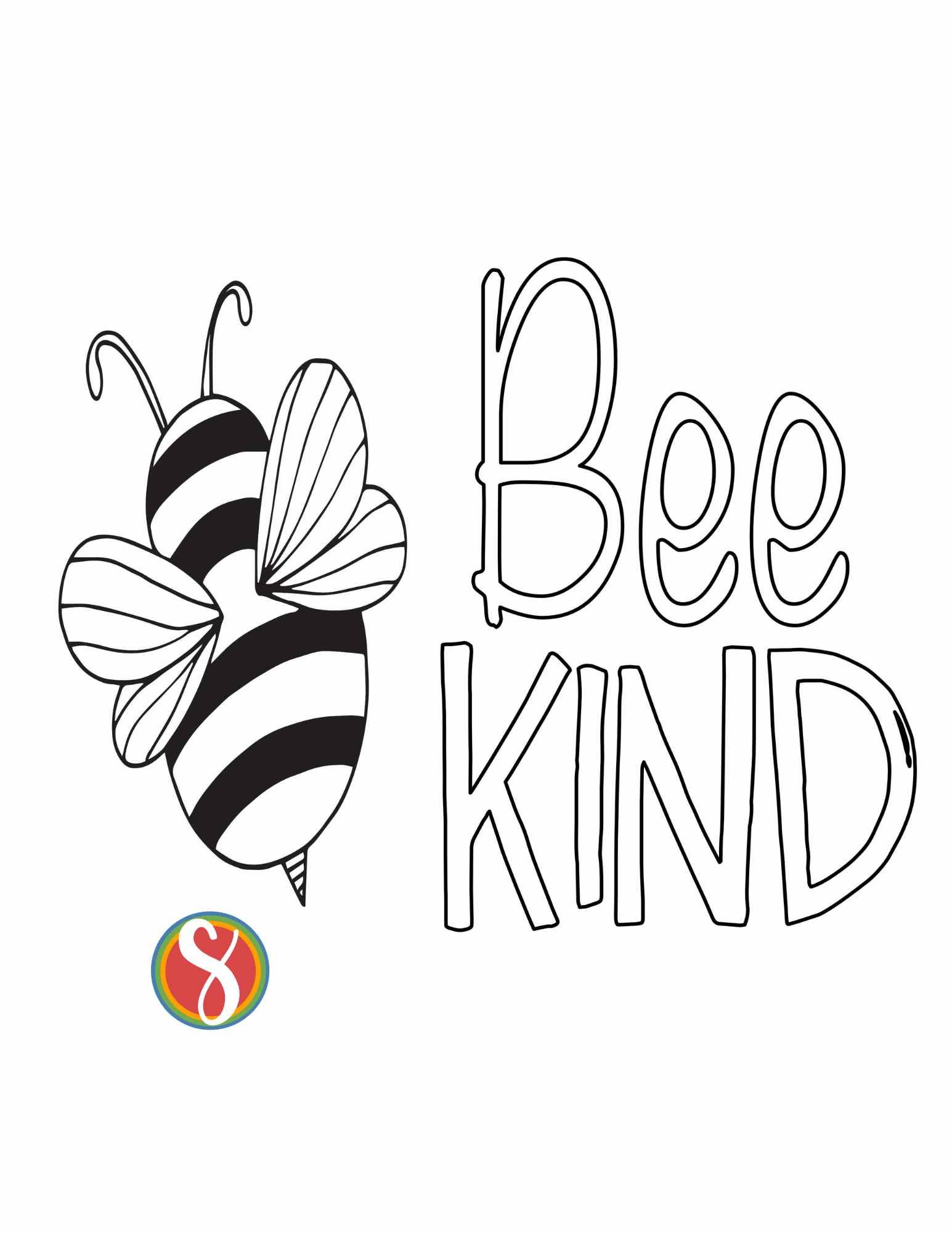Free bee kind coloring pages â stevie doodles