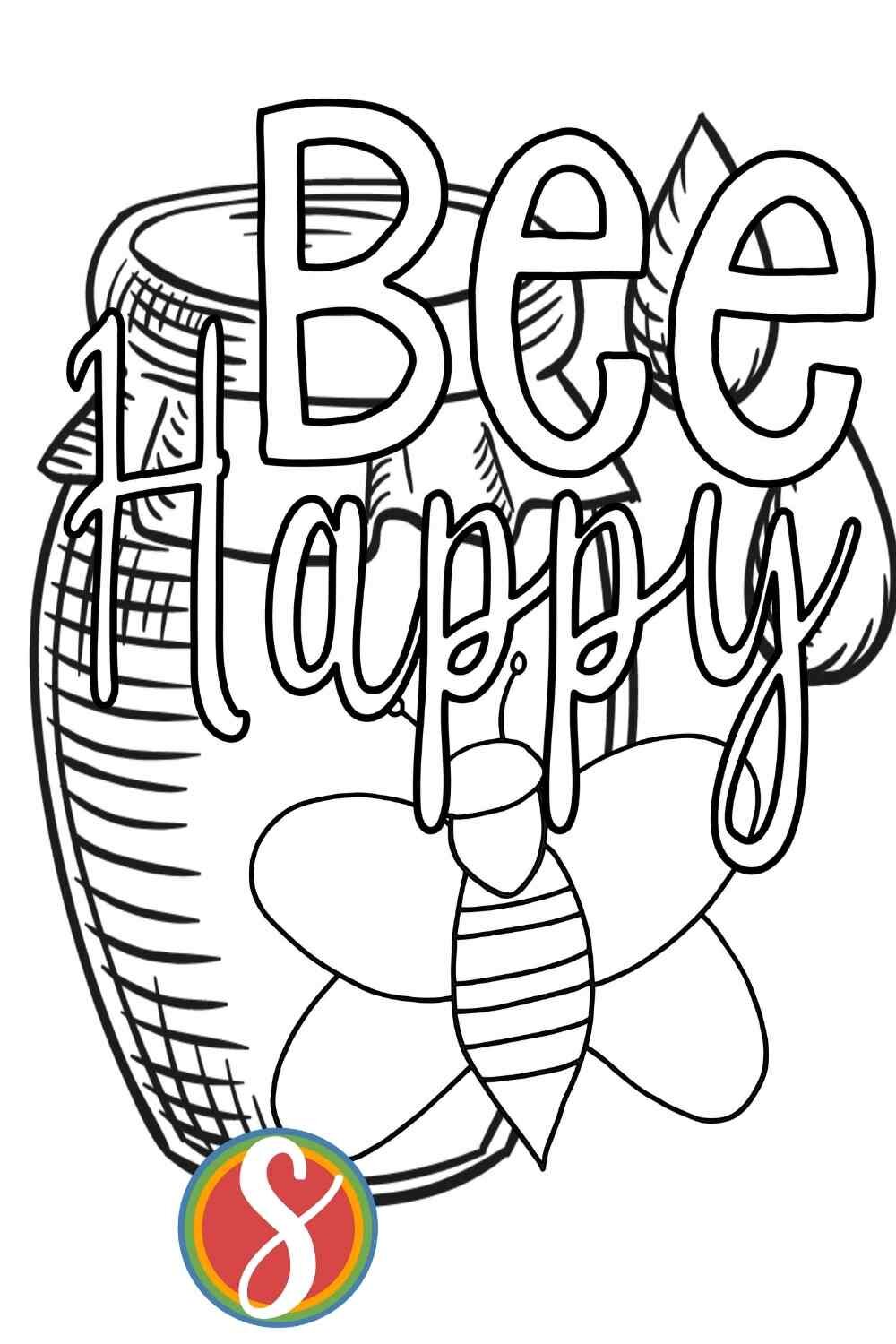 Free bee coloring pages â stevie doodles